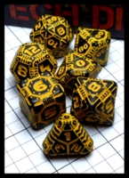 Dice : Dice - Dice Sets - Q workshop Tech Black and Yellow - Gen Con Aug 2015